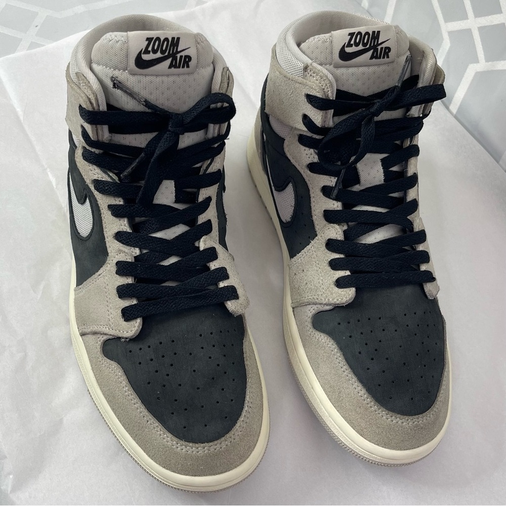 Jordan 1 High Zoom Air CMFT 2 Light Iron Ore Black Suede Sneaker Women's 9.5